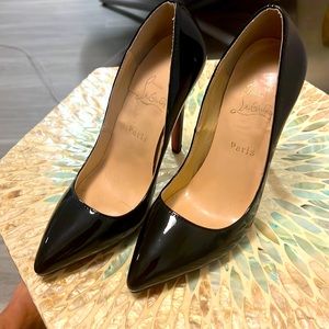 Black Patton Leather Red Bottom Heels